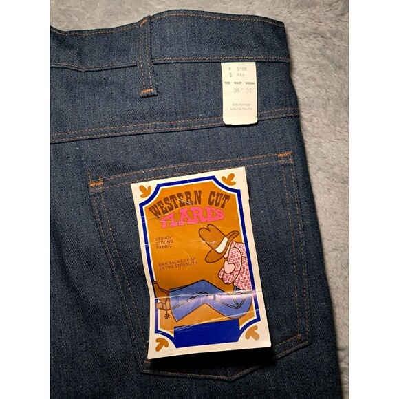 Vintage Unbranded Western Cut Flares Jeans Made In USA 36x30